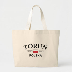 Grand Tote Bag Coordonnées polonaises Torun Polska (Pologne)