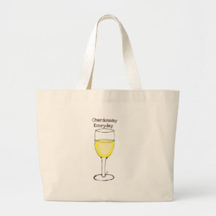 GRAND TOTE BAG COPIE QUOTIDIENNE DE VIN DE CHARDONNAY PAR JILL