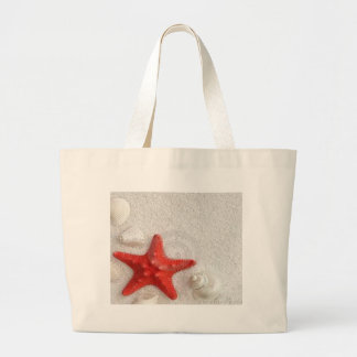 Grand Tote Bag coquillages et étoiles de mer
