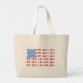 Grand Tote Bag Coquillages patriotiques et Starfish Drapeau améri (Dos)