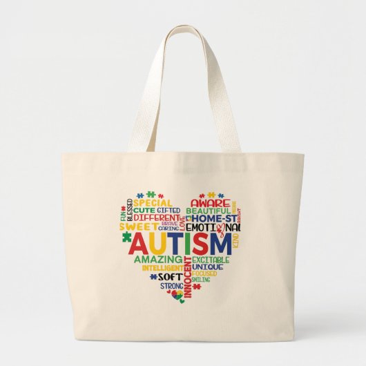 Grand Tote Bag corazon autismo (Devant)