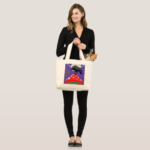 Grand Tote Bag Corbeau Mystique Gothique