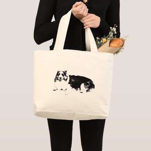 Grand Tote Bag Corgi Calm Companion (Devant (produit))