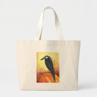Grand Tote Bag Corneille sur le citrouille