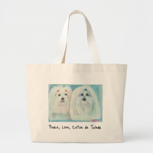 Grand Tote Bag Coton de Tulear Fourre-tout (Devant)