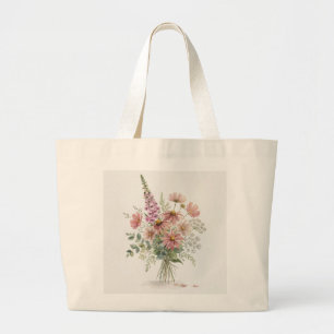 Grand Tote Bag Cottagecore Fleur Sauvage Floral Nature Amoureux
