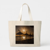 Grand Tote Bag Coucher de soleil sur la plage, Majorque, Espagne (Dos)