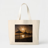 Grand Tote Bag Coucher de soleil sur la plage, Majorque, Espagne (Devant)