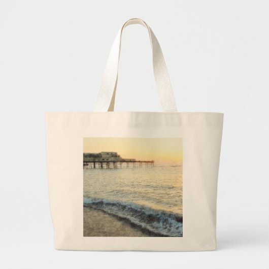 Grand Tote Bag Coucher du soleil à Aberystwyth (Devant)