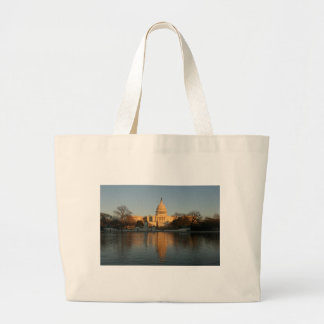 Grand Tote Bag Coucher du soleil de bâtiment de capitol des USA