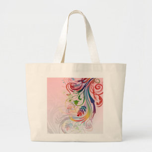 Grand Tote Bag Couleurs d'été cool et colorées tourbillonne le