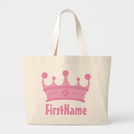Grand Tote Bag Couronne de nom personnalisé (Devant)