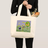 Grand Tote Bag Course de ballon de chat (Devant (produit))