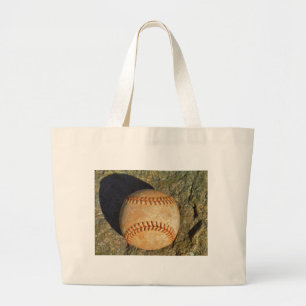 Grand Tote Bag Couture rouge vintage de baseball blanc