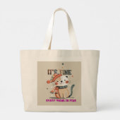 Grand Tote Bag Cozy Cat Vibes – Everything is Fine Tote (Dos)