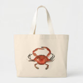 Grand Tote Bag Crabe aquarelle - Rouge (Devant)