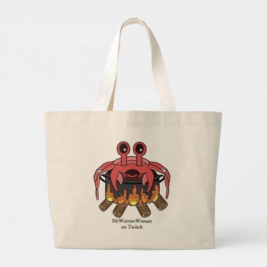 Grand Tote Bag Crabe en pot, MeWarriorWoman sur Twitch (Dos)