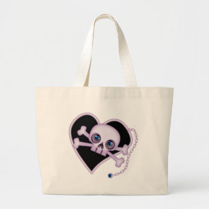 Grand Tote Bag Crâne de néon pourpre
