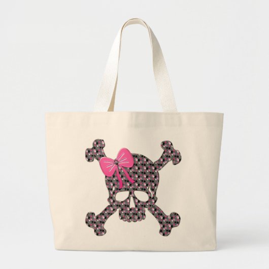 Grand Tote Bag Crâne fleuri (Devant)