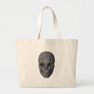 Grand Tote Bag Crâne marbré noir et blanc