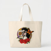 Grand Tote Bag Crânes à sucre Art Nouveau (Devant)