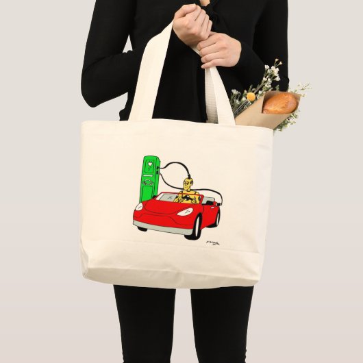 Grand Tote Bag Crash Test Dummy & Car Recharging (Devant (produit))