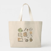 Grand Tote Bag Creative Tools & Icons Collage – Hand-Drawn (Dos)