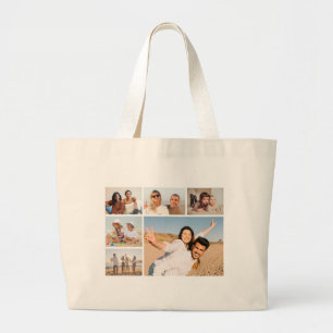 Grand Tote Bag Créez votre propre collection photo de 6 personnes