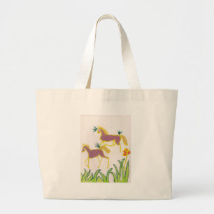 Grand Tote Bag Créez votre propre Unicorne Flora Power Cute Aesth