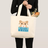 Grand Tote Bag crème folle mignonne de dame de rat (Devant (produit))