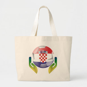Grand Tote Bag Croatie football entre des mains protégées