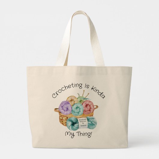 Grand Tote Bag Crochet personnalisé (Dos)