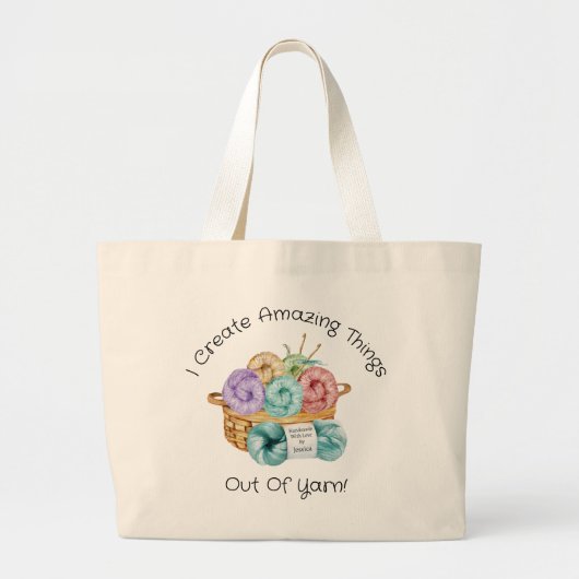 Grand Tote Bag Crochet personnalisé (Devant)