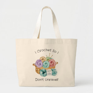 Grand Tote Bag Crochet Personnalisé Drôle