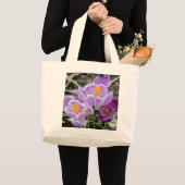 Grand Tote Bag Crocus De Printemps Violet. (Devant (produit))