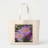 Grand Tote Bag Crocus De Printemps Violet. (Devant)