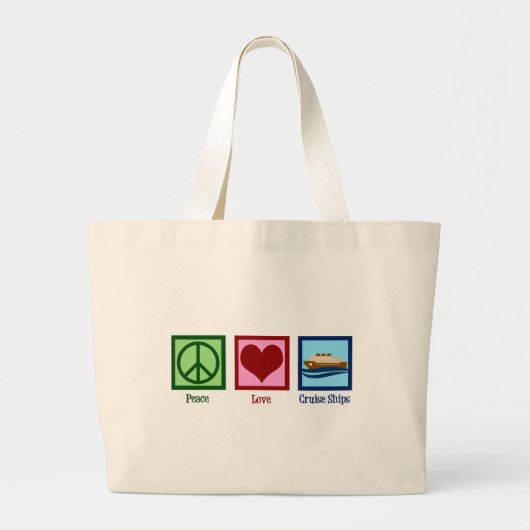 Grand Tote Bag Croisière Peace Love Cruises (Devant)