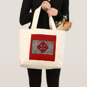 Grand Tote Bag Croix celtique rouge Arrière - plan en détresse (Devant (produit))