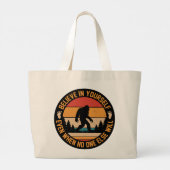 Grand Tote Bag Croyez En Vous-Même Bigfoot Noir (Dos)