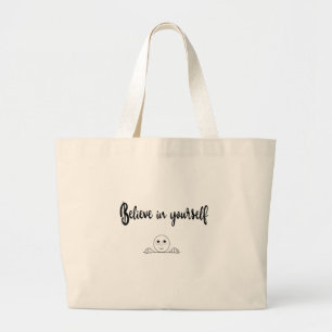 Grand Tote Bag Croyez En Vous-Même Texte Et Image