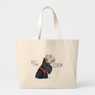Grand Tote Bag Cuisinier Terrier Écossais