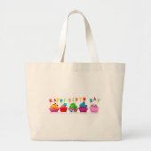 Grand Tote Bag Cupcakes de Joyeux Anniversaire (Devant)