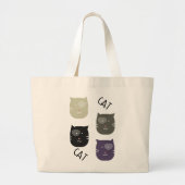Grand Tote Bag Cute Chat avec Spots Whimiscal (Devant)