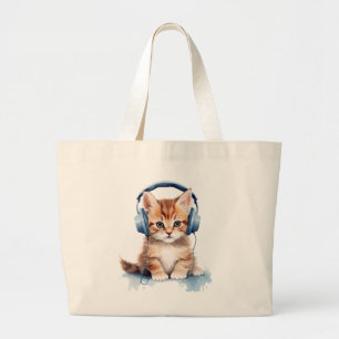 Grand Tote Bag Cute chat Jumbo Fourre-tout