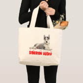 Grand Tote Bag Cute Chien chiot sibérien Husky (Devant (produit))