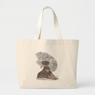 Grand Tote Bag Cute Doberman Pinscher Puppy