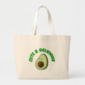Grand Tote Bag Cute Et Délicieux Avocado (Devant)
