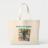 Grand Tote Bag Cute personalized Art Supply (Devant)