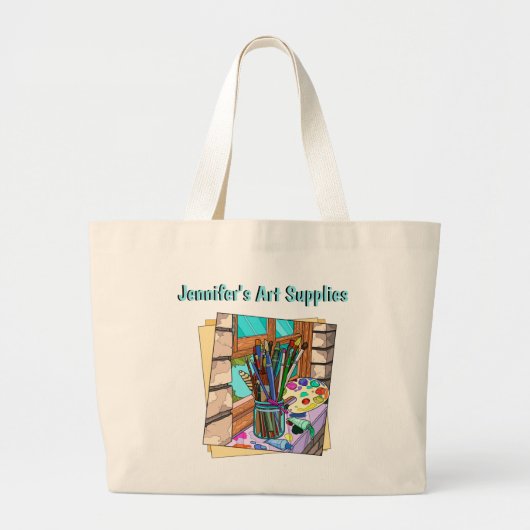 Grand Tote Bag Cute personalized Art Supply (Devant)