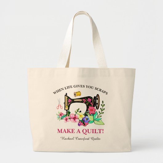 Grand Tote Bag Cute Quilters Custom (Devant)
